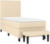 vidaXL Boxspringbett mit Matratze Stoff Creme 90x190 cm Bild 3