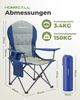 HOMECALL Campingstuhl Hochlehner 110cm mit Lendenwirbelstütze Klappstuhl Angelstuhl Faltbar (Bis 150kg, gepolstert, faltbar, stabil, 2 St), für Camp Garten Balkon Bild 2