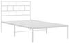 vidaXL Bettgestell mit Kopfteil, Metall, Weiß, 100x200 cm Bild 5