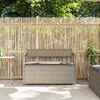 vidaXL Gartenbank mit Stauraum und Kissen Hellgrau Poly Rattan 4103841 Bild 3