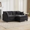 Sofa in Schwarz aus Chenille, modulares 2-Sitzer-Design mit doppellagiger Polsterung,84x75x195 cm Bild 5