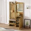 Flurgarderobe 115x37x185cm mit Sitzbank,Spiegel, Kleiderstange,verstellbaren Regalen,Soft-Close Bild 3