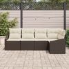 vidaXL Gartensofa-set mit Kissen 5 pcs Braun und Weiß Poly-Rattan 3355387 Bild 3