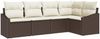 vidaXL Gartensofa-set mit Kissen 5 pcs Braun und Weiß Poly-Rattan 3355387 Bild 2