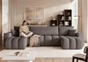 Wohnlandschaft Sofa mit Schlaffunktion ANABEL in Stoff Centaur Dunkelgrau Bild 2