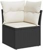 vidaXL Gartensofa-set mit Kissen 10 pcs Schwarz Poly-Rattan 3345527 Bild 5