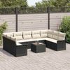 vidaXL Gartensofa-set mit Kissen 10 pcs Schwarz Poly-Rattan 3345527 Bild 3