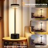 ZMH Tischlampe Kabellos LED Tischleuchte Akku - Nachttischlampe Dimmbare 3000K-6500K mit USB-C -Touch Lampe Schwarz Tischlampen -für Schlafzimmer Esszimmer Büro Bild 2