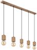 LED Hängelampe, 5 Flammig, Holzoptik, Höhenverstellbar, L 115 cm Bild 5