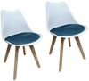 HTI-Living Esszimmerstuhl Esszimmerstuhl Samt 2er Set Atlanta Weiß/Blau (Set, 2 St), Küchenstuhl Kunststoffschale mit Samtsitzkissen Bild 2