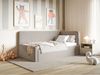 Selsey 'Fanko' Jugendbett 90x200 cm mit Rausfallschutz, Matratze, Kopfteil rechts, Samt, Graubeige Bild 3