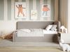 Selsey 'Fanko' Jugendbett 90x200 cm mit Rausfallschutz, Matratze, Kopfteil rechts, Samt, Graubeige Bild 2