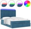 vidaXL Ottoman-Bett mit Matratzen & LEDs Dunkelblau 140x200 cm Samt 3314328 Bild 5