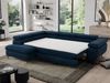 Mks Möbel 'Pedro L-Form' Ecksofa mit Schlaffunktion, verstellbaren Kopfstützen & Bettkasten, Dunkelblau, Velours, mit Topper, links Bild 5