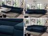 Mks Möbel 'Pedro L-Form' Ecksofa mit Schlaffunktion, verstellbaren Kopfstützen & Bettkasten, Dunkelblau, Velours, mit Topper, links Bild 2