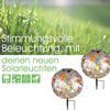 Solarleuchte Garten 2er Set Solarlampe Kugel 27cm Erdspieß Außenlampe Silber Bild 5