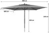 Gastronomie Holz-Sonnenschirm HWC-C57b, Gartenschirm, Polyester/Holz 29kg, eckig 4x4m Seilzug stoßsicher ~ anthrazit Bild 3