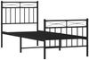vidaXL Bettgestell mit Kopf- und Fußteil, Metall, Schwarz, 80x200 cm Bild 4