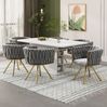 Esszimmerstuhl 2er Set 72×54×59 cm mit 360°-Drehfunktion – Samtbezug, Metallgestell in Grau und Gold Bild 3