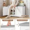 Schuhbank mit Sitzfläche, Sitzbank mit Stauraum, 9 Fächer und verstellbaren Einlegeböden, für Flur, Schlafzimmer, Wohnzimmer, 80 x 34 x 55 cm, Leinenweiß Bild 5