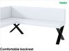 MEBLINI Eckbank für Esszimmer mit ausziehbarem Tisch - Küchenbank - Essecke - Sitzecke Küche - ERIC - X-Beine 128x168x87cm Links - Weiß Kunstleder/M Weiß Matt Bild 5