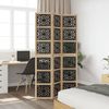 vidaXL 3-tlg. Raumteiler Braun und Schwarz Massivholz Paulownia 358799 Bild 3