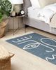 Outdoor Teppich blau 80 x 150 cm abstraktes Muster Kurzflor YAVU Bild 3