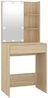 vidaXL Schminktisch mit LED-Lichterkette, Holzwerkstoff sonoma-eiche, 60 x 40 x 140 cm Bild 4