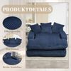 Schlafsofa, Cord Cloud Couch mit 3 weichen Kissen, Bodensofa für Wohnzimmer, Wohnung, Büro, Cord, Marineblau Bild 2