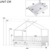Kinderbett Hausbett 90x200 cm aus Kiefernholz mit 2 Schubladen, Rausfallschutz und Stauraum, Weiß, ohne Matratze Bild 5