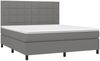 vidaXL Boxspringbett mit Matratze Dunkelgrau 160x200 cm Stoff, Härtegrad: H2 [3141786] Bild 3