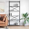 vidaXL Bücherregal Grau Sonoma 80 x 30 x 189,5 cm Holzwerkstoff 868410 Bild 4