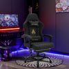 Symino Racing Gamer Stuhl mit Lendenwirbelstütze und Fußstütze, Stabil, Schwarz Bild 2