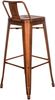 4er Set Barhocker LEKEL - Metall Kupfer 44x43x96 cm | Barstuhl Mit Lehne Tresenhocker Tresenstuhl Kneipenhocker Kneipenstuhl Bild 3