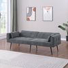 Schlafsofa Grau 71cm×175cm×71cm aus Cordstoff mit Metallfüßen und weicher Polsterung Bild 2