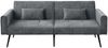 Schlafsofa Grau 71cm×175cm×71cm aus Cordstoff mit Metallfüßen und weicher Polsterung Bild 5