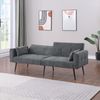 Schlafsofa Grau 71cm×175cm×71cm aus Cordstoff mit Metallfüßen und weicher Polsterung Bild 3