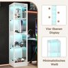 Merax 170 cm Einzeltür LED Vitrine, Gehärtetes Glas Sammlungsvitrine, App-gesteuertes LED-Licht, Vier Etagen Stauraum, Push-to-Open Tür, Weiß Bild 5
