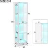 Merax 170 cm Einzeltür LED Vitrine, Gehärtetes Glas Sammlungsvitrine, App-gesteuertes LED-Licht, Vier Etagen Stauraum, Push-to-Open Tür, Weiß Bild 4