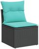 vidaXL 6-tlg. Garten-Sofagarnitur mit Kissen Schwarz Poly Rattan 3325323 Bild 3