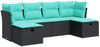 vidaXL 6-tlg. Garten-Sofagarnitur mit Kissen Schwarz Poly Rattan 3325323 Bild 2