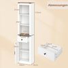 Schmaler Badezimmerschrank mit Schublade & Verstellbarem Regal Badschrank Hochschrank Weiß Bild 2