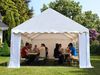 TOOLPORT Festzelt Partyzelt 3x3 m PREMIUM, hochwertige PVC Plane 750 N in grau-weiß 100% wasserdicht mit Bodenrahmen Bild 3