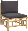 vidaXL 6-tlg. Garten-Lounge-Set mit Dunkelgrauen Kissen Bambus 3155232 Bild 5