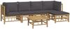 vidaXL 6-tlg. Garten-Lounge-Set mit Dunkelgrauen Kissen Bambus 3155232 Bild 3