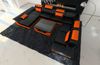 Wohnlandschaft Enzo XXL in Leder - Echtleder - schwarz-orange - Links Bild 4