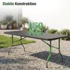 Sekey Buffettisch Tisch Klappbar Kunststoff 150 cm Campingtisch mit Tragegriff Partytisch Klapptisch Gartentisch für Garten Terrasse und Balkon, Schwarz Bild 4