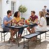 Sekey Buffettisch Tisch Klappbar Kunststoff 150 cm Campingtisch mit Tragegriff Partytisch Klapptisch Gartentisch für Garten Terrasse und Balkon, Schwarz Bild 2