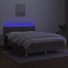 vidaXL Polsterbett mit Matratze & LED Taupe 140x200 cm Stoff Bild 4