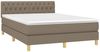 vidaXL Polsterbett mit Matratze & LED Taupe 140x200 cm Stoff Bild 3